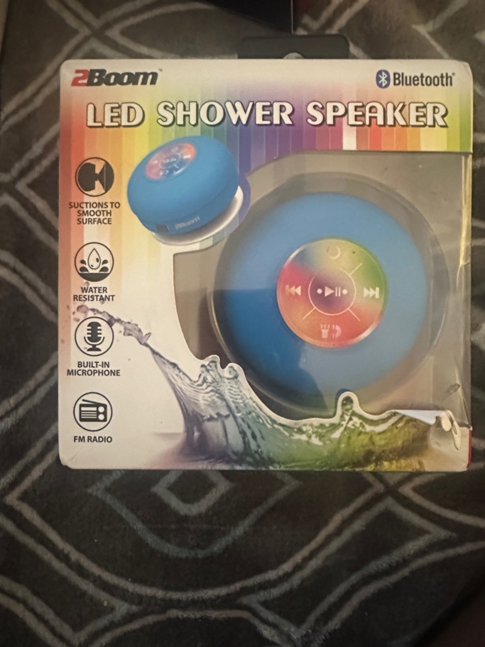 LED Shower Speaker Bluetooth Waterproof - Blue